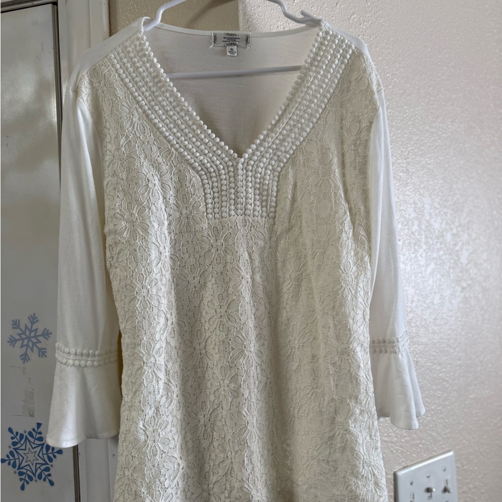 Sonoma Cream Lace Blouse with Pearl Accents